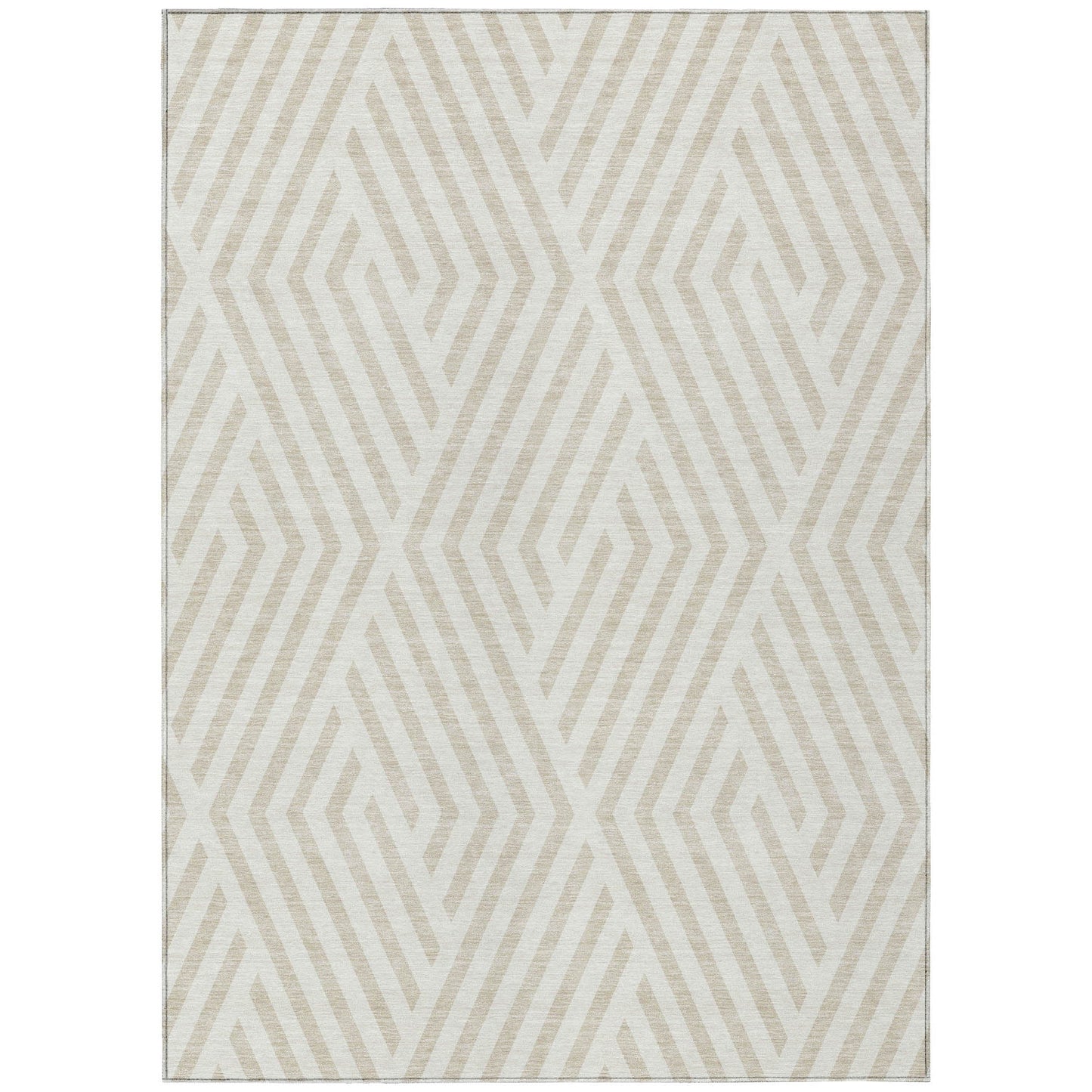 Addison Rugs Geometric Ivory Washable Indoor-Outdoor Rug