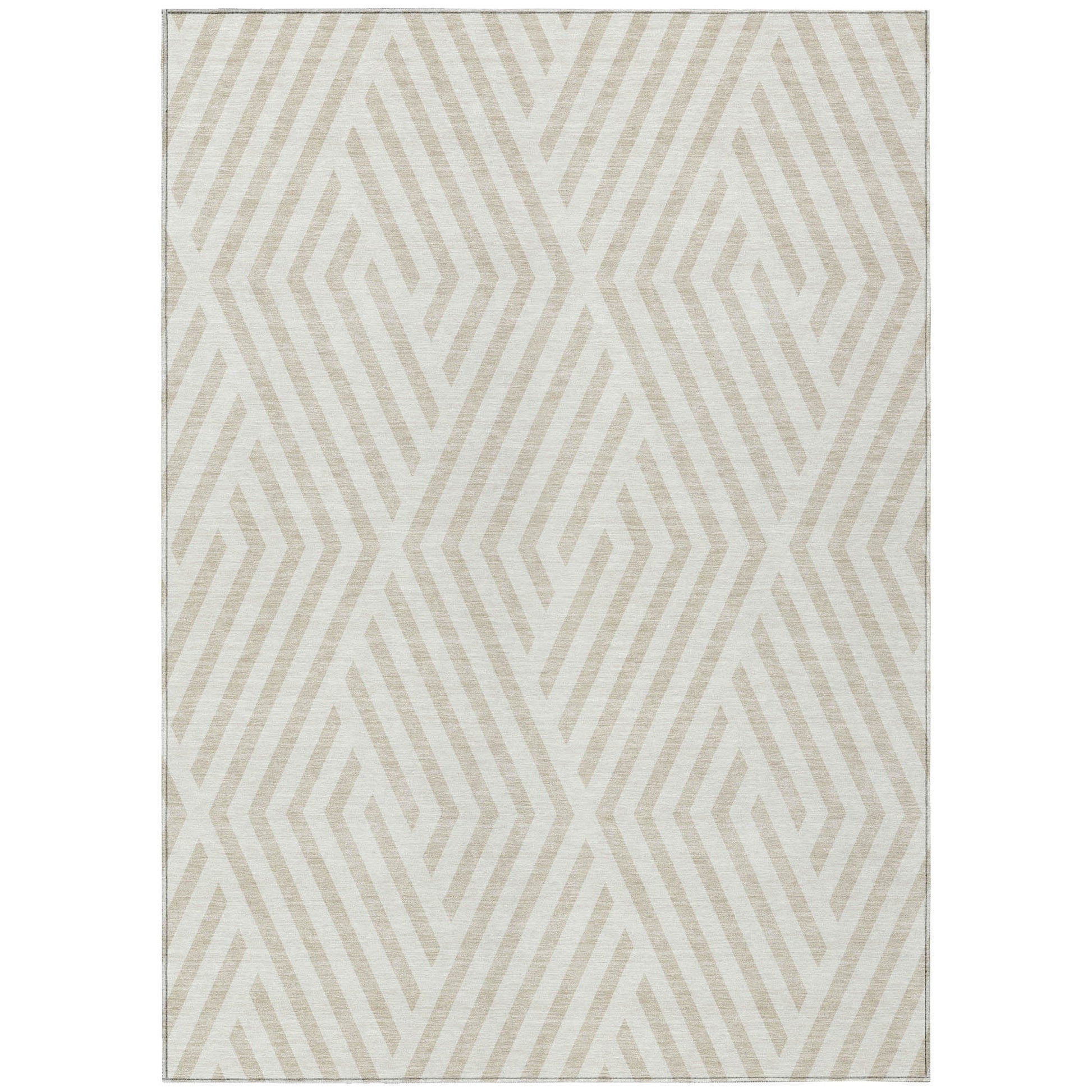 Addison Rugs Geometric Ivory Washable Indoor-Outdoor Rug