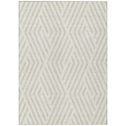 Addison Rugs Geometric Ivory Washable Indoor-Outdoor Rug