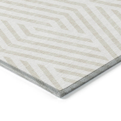 Addison Rugs Geometric Ivory Washable Indoor-Outdoor Rug