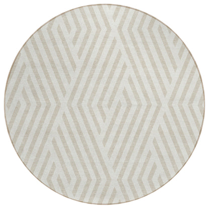 Addison Rugs Geometric Ivory Washable Indoor-Outdoor Rug