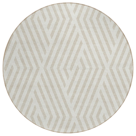 Addison Rugs Geometric Ivory Washable Indoor-Outdoor Rug