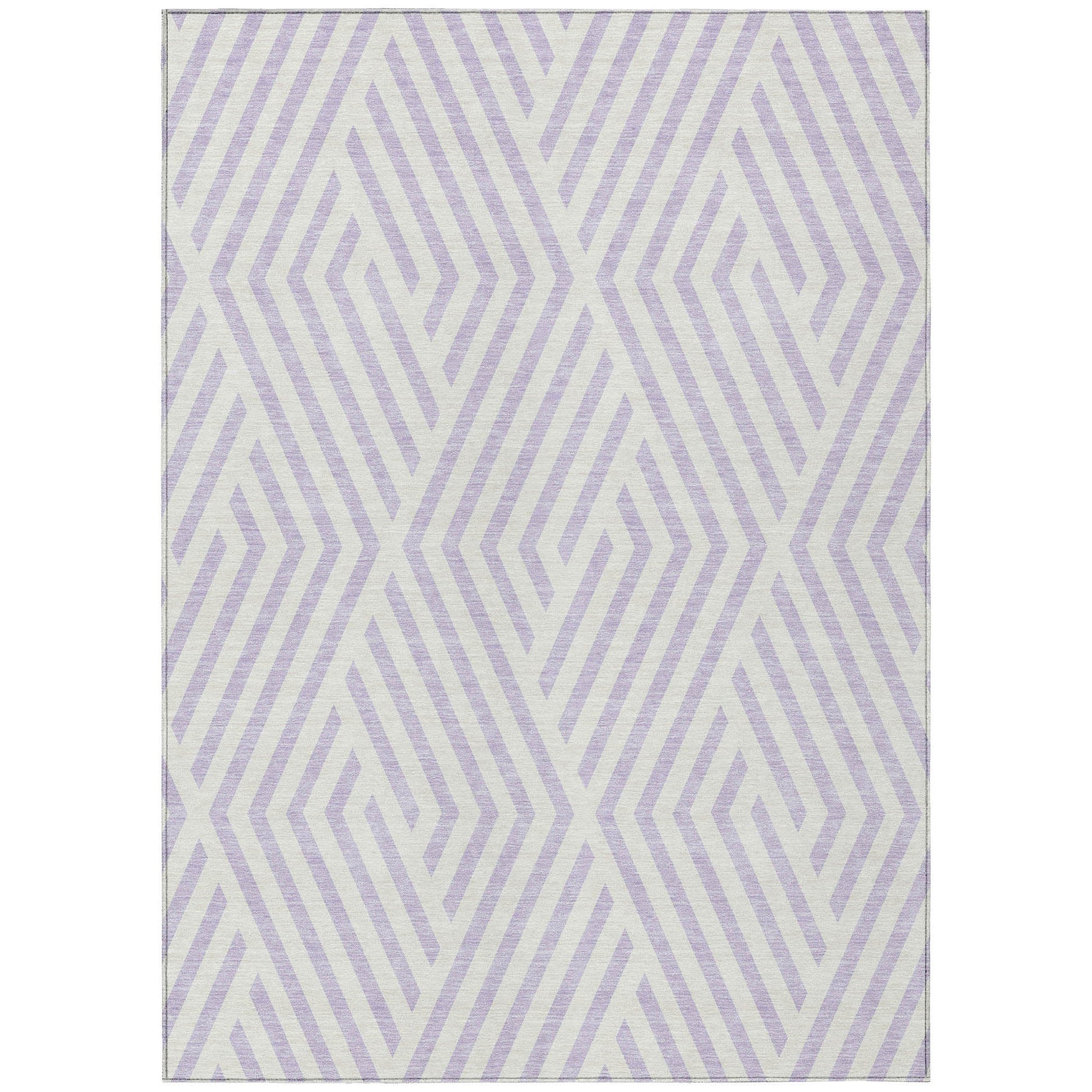 Addison Rugs Geometric Lavender Washable Indoor-Outdoor Rug