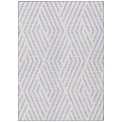 Addison Rugs Geometric Lavender Washable Indoor-Outdoor Rug