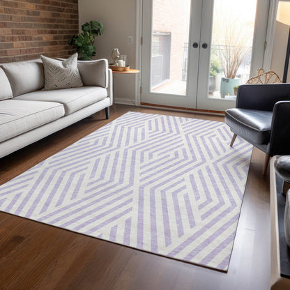 Addison Rugs Geometric Lavender Washable Indoor-Outdoor Rug