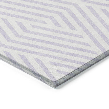 Addison Rugs Geometric Lavender Washable Indoor-Outdoor Rug