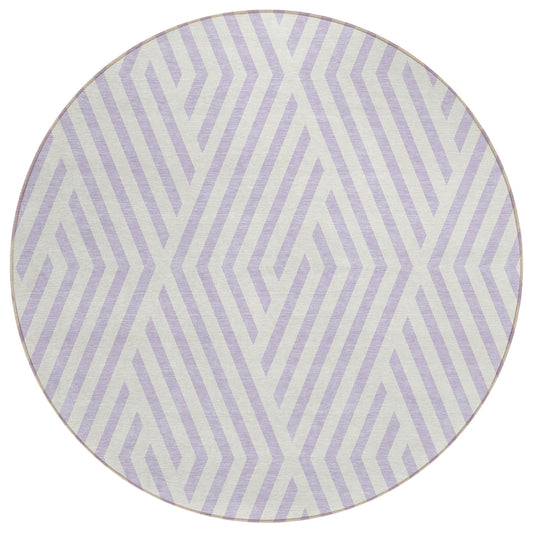 Addison Rugs Geometric Lavender Washable Indoor-Outdoor Rug