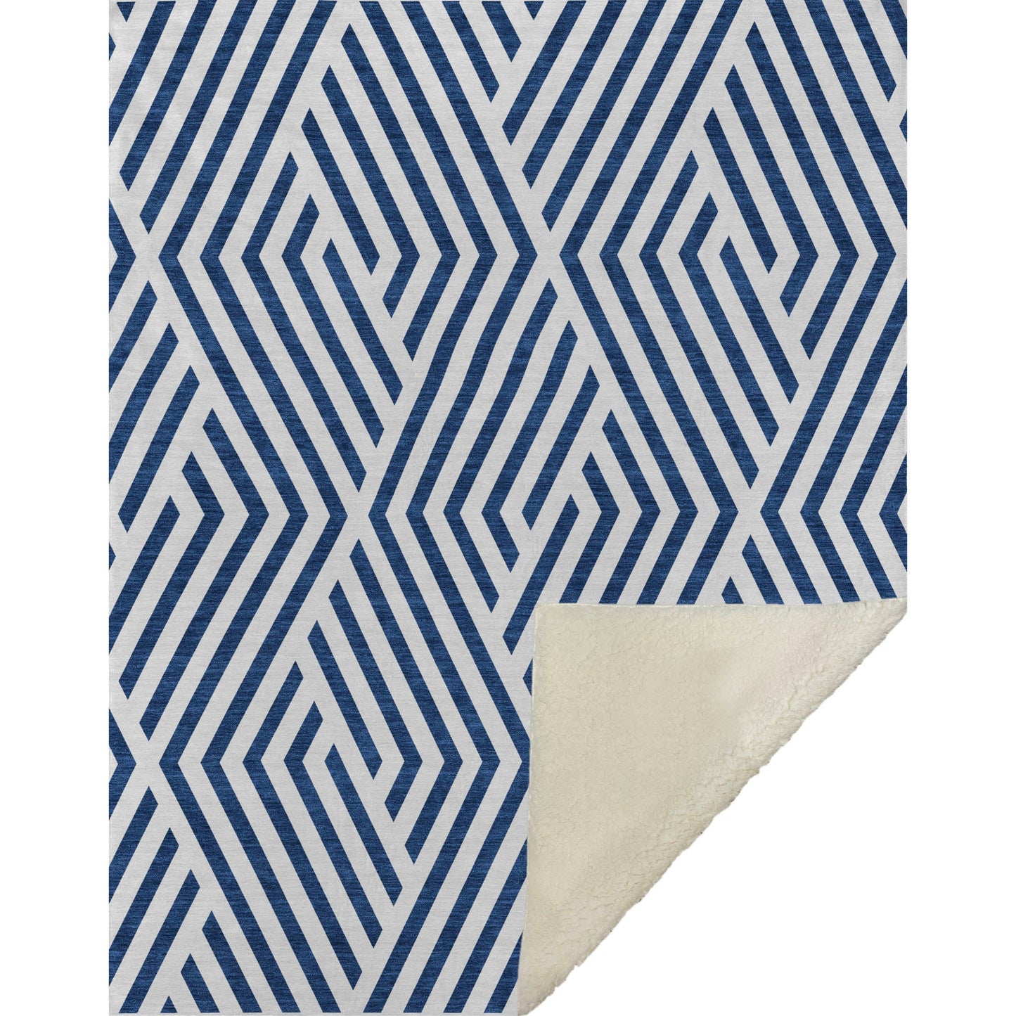 Addison Rugs Geometric Navy Washable Indoor-Outdoor Rug