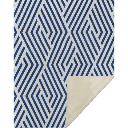 Addison Rugs Geometric Navy Washable Indoor-Outdoor Rug