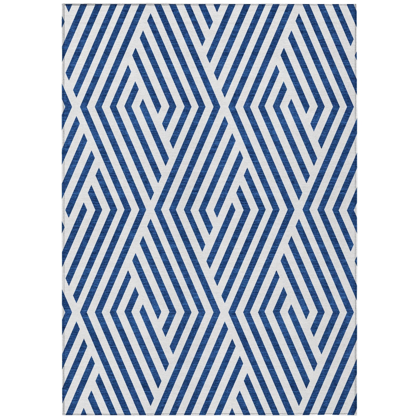 Addison Rugs Geometric Navy Washable Indoor-Outdoor Rug