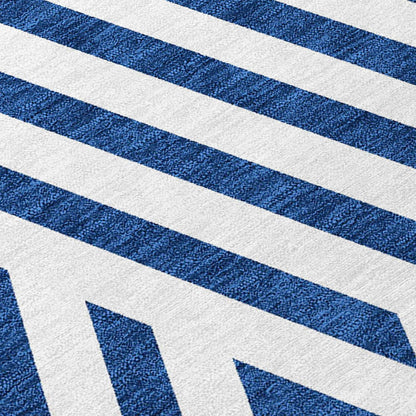 Addison Rugs Geometric Navy Washable Indoor-Outdoor Rug