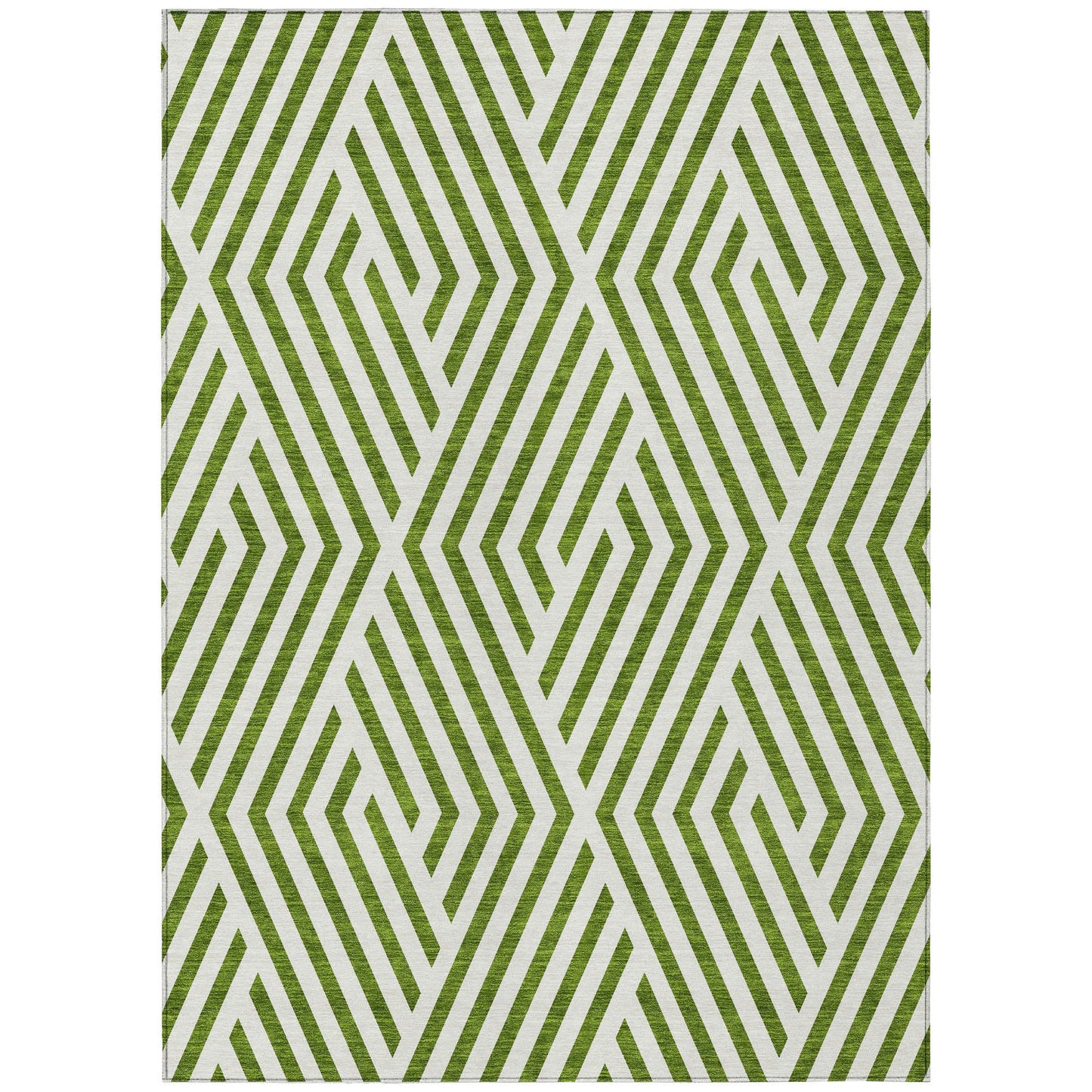Addison Rugs Geometric Olive Washable Indoor-Outdoor Rug