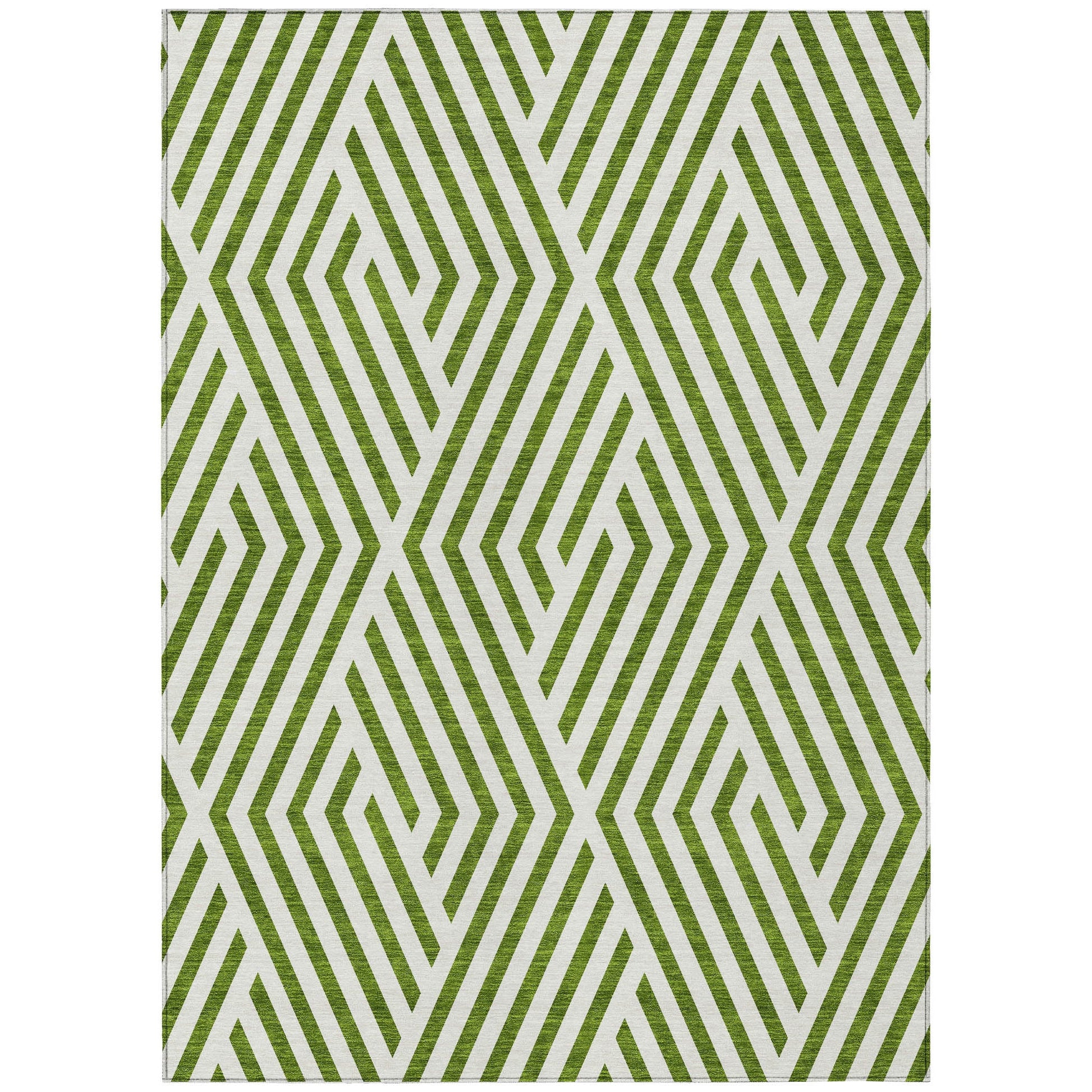 Addison Rugs Geometric Olive Washable Indoor-Outdoor Rug