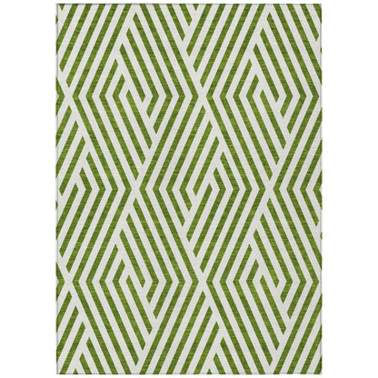 Addison Rugs Geometric Olive Washable Indoor-Outdoor Rug