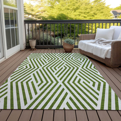 Addison Rugs Geometric Olive Washable Indoor-Outdoor Rug