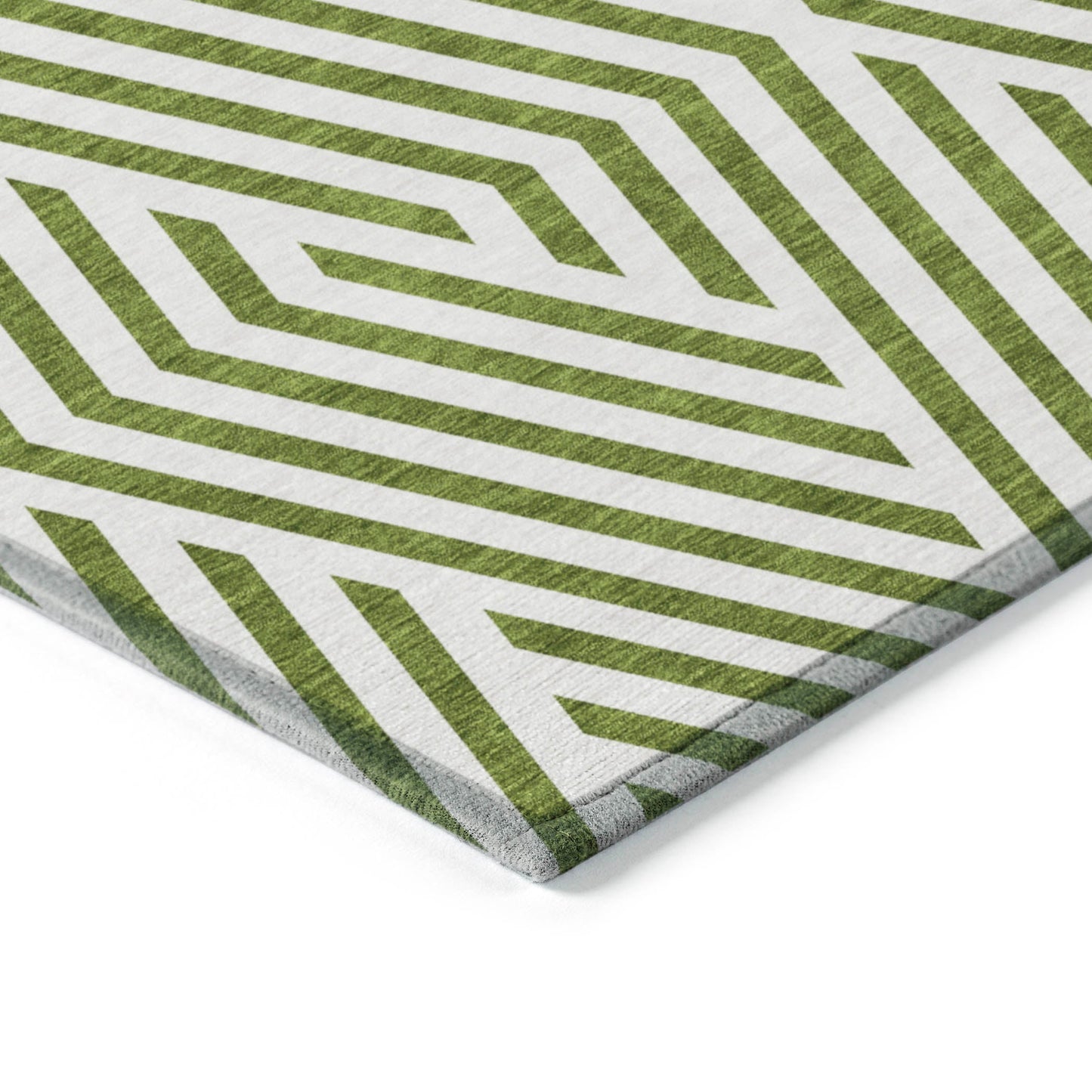 Addison Rugs Geometric Olive Washable Indoor-Outdoor Rug