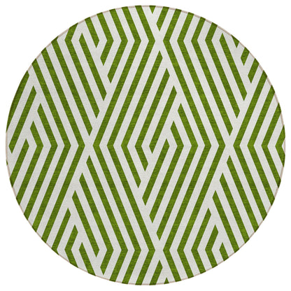 Addison Rugs Geometric Olive Washable Indoor-Outdoor Rug