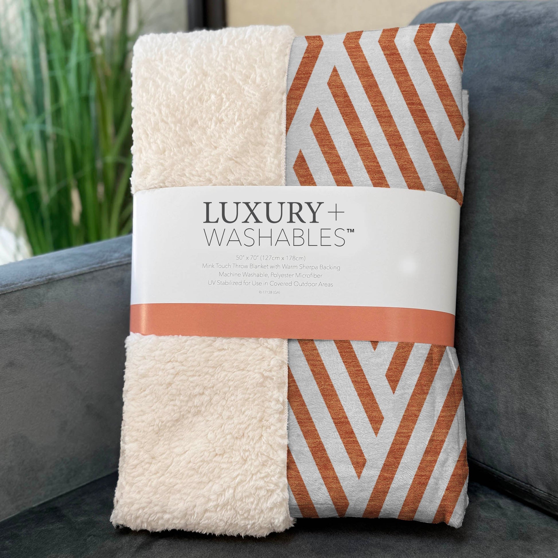 Addison Rugs Geometric Orange Washable Indoor-Outdoor Rug