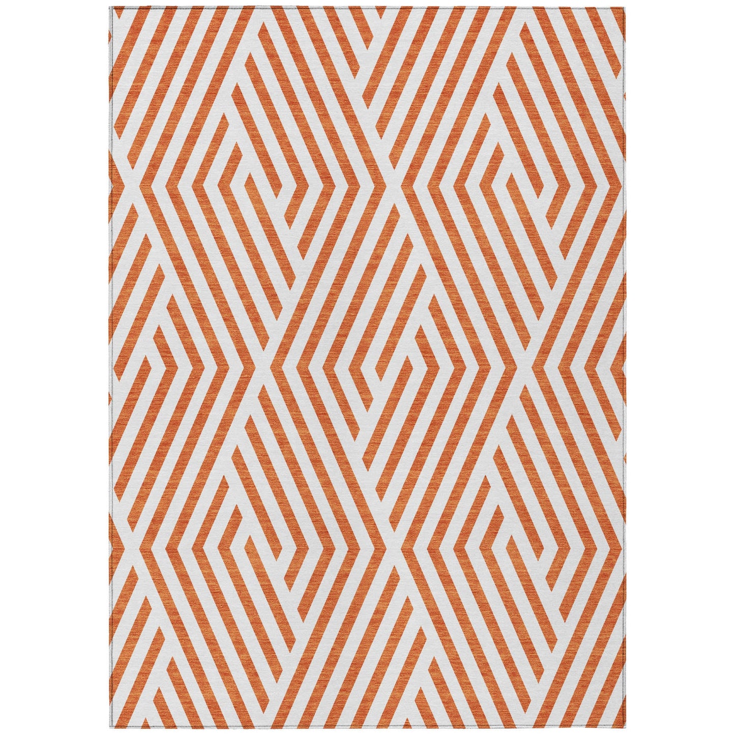 Addison Rugs Geometric Orange Washable Indoor-Outdoor Rug
