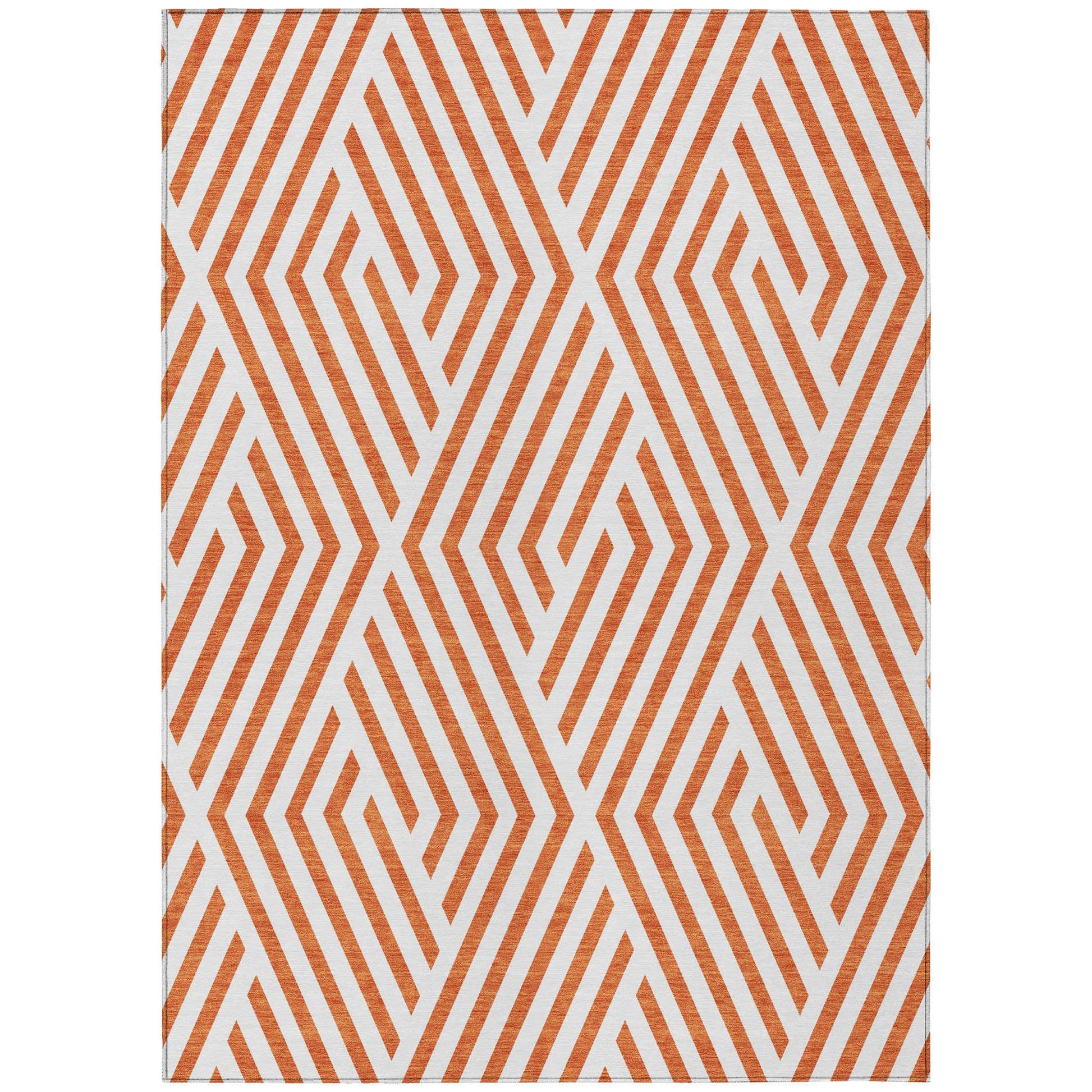 Addison Rugs Geometric Orange Washable Indoor-Outdoor Rug