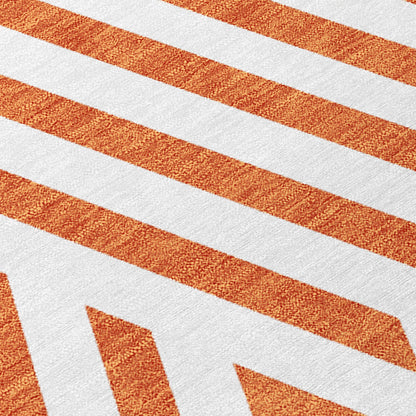 Addison Rugs Geometric Orange Washable Indoor-Outdoor Rug