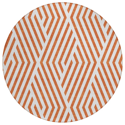 Addison Rugs Geometric Orange Washable Indoor-Outdoor Rug