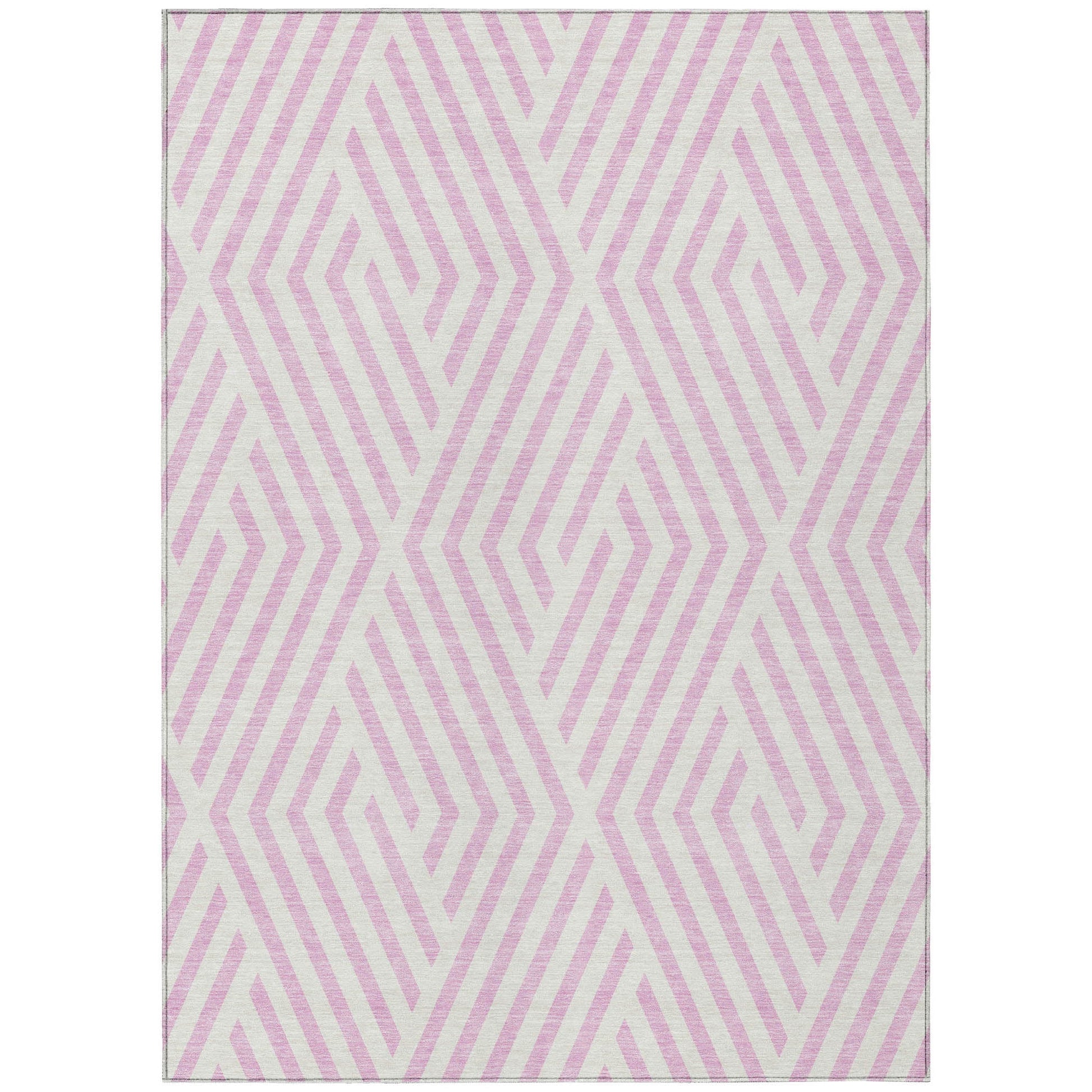 Addison Rugs Geometric Pink Washable Indoor-Outdoor Rug