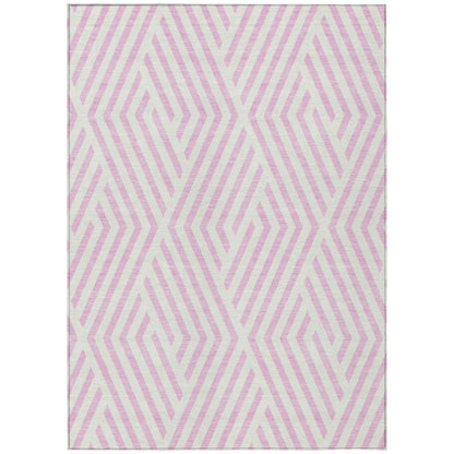 Addison Rugs Geometric Pink Washable Indoor-Outdoor Rug