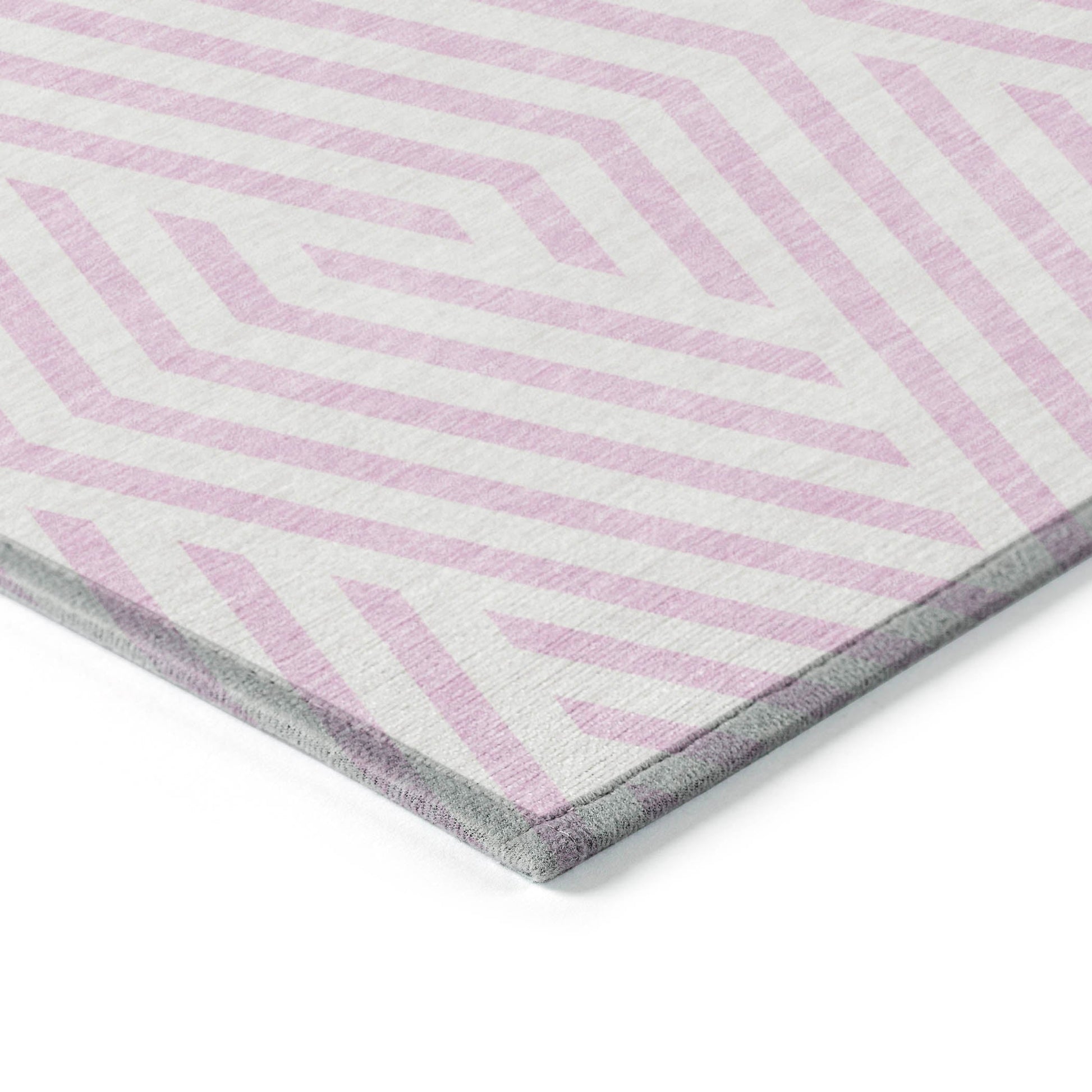 Addison Rugs Geometric Pink Washable Indoor-Outdoor Rug