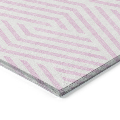 Addison Rugs Geometric Pink Washable Indoor-Outdoor Rug