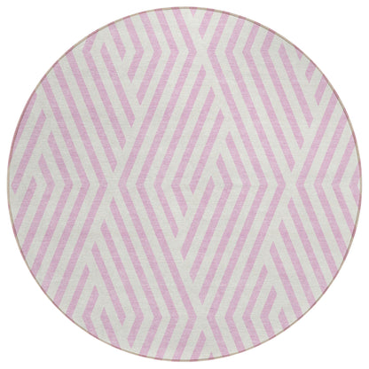 Addison Rugs Geometric Pink Washable Indoor-Outdoor Rug