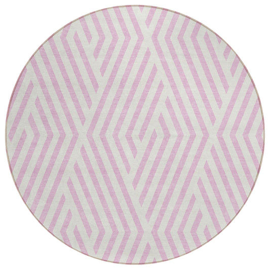 Addison Rugs Geometric Pink Washable Indoor-Outdoor Rug