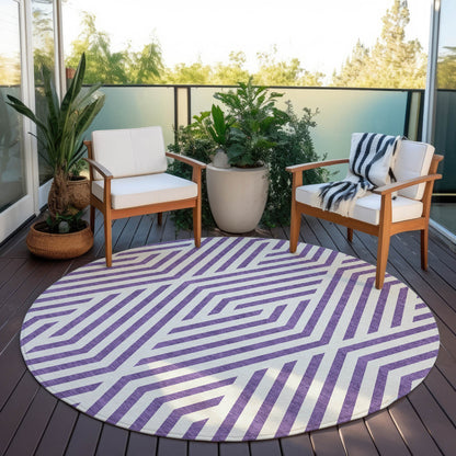 Addison Rugs Geometric Purple Washable Indoor-Outdoor Rug