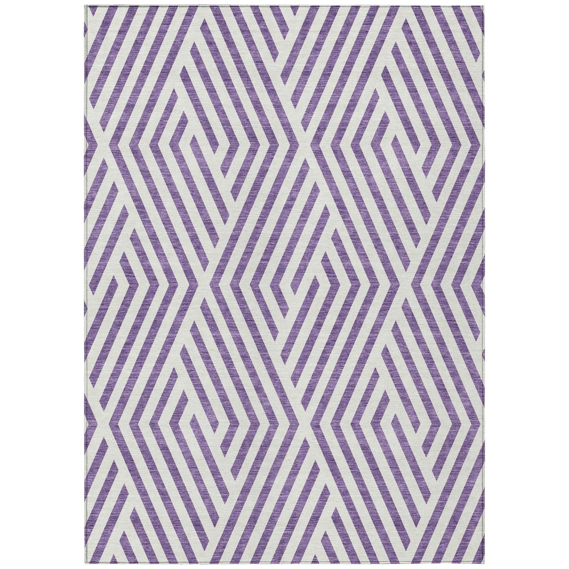 Addison Rugs Geometric Purple Washable Indoor-Outdoor Rug