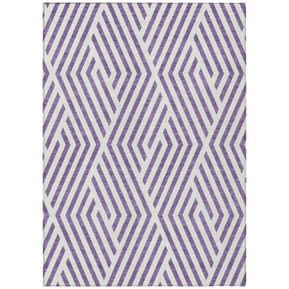 Addison Rugs Geometric Purple Washable Indoor-Outdoor Rug