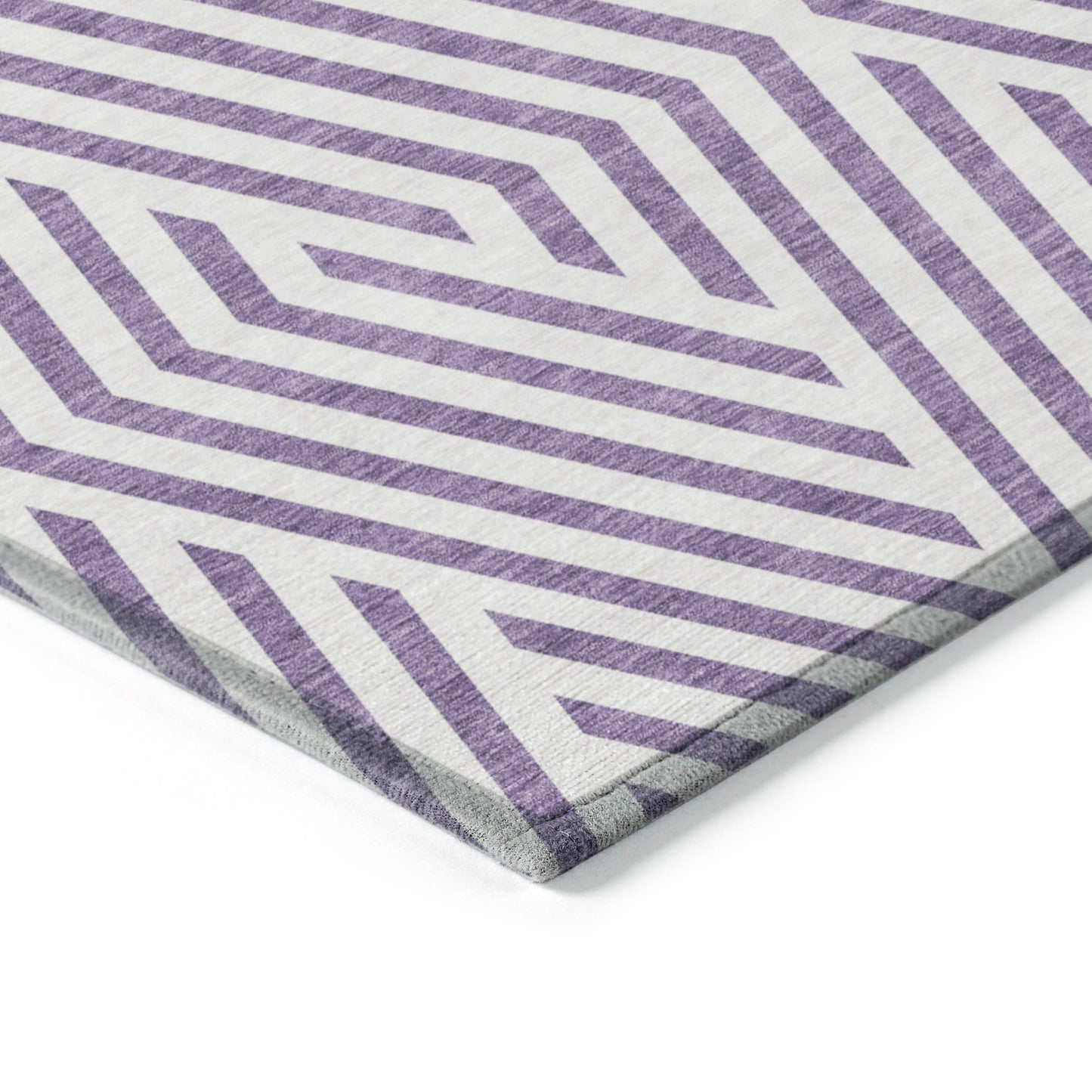 Addison Rugs Geometric Purple Washable Indoor-Outdoor Rug