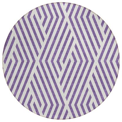 Addison Rugs Geometric Purple Washable Indoor-Outdoor Rug