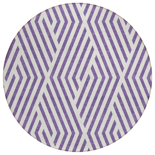 Addison Rugs Geometric Purple Washable Indoor-Outdoor Rug