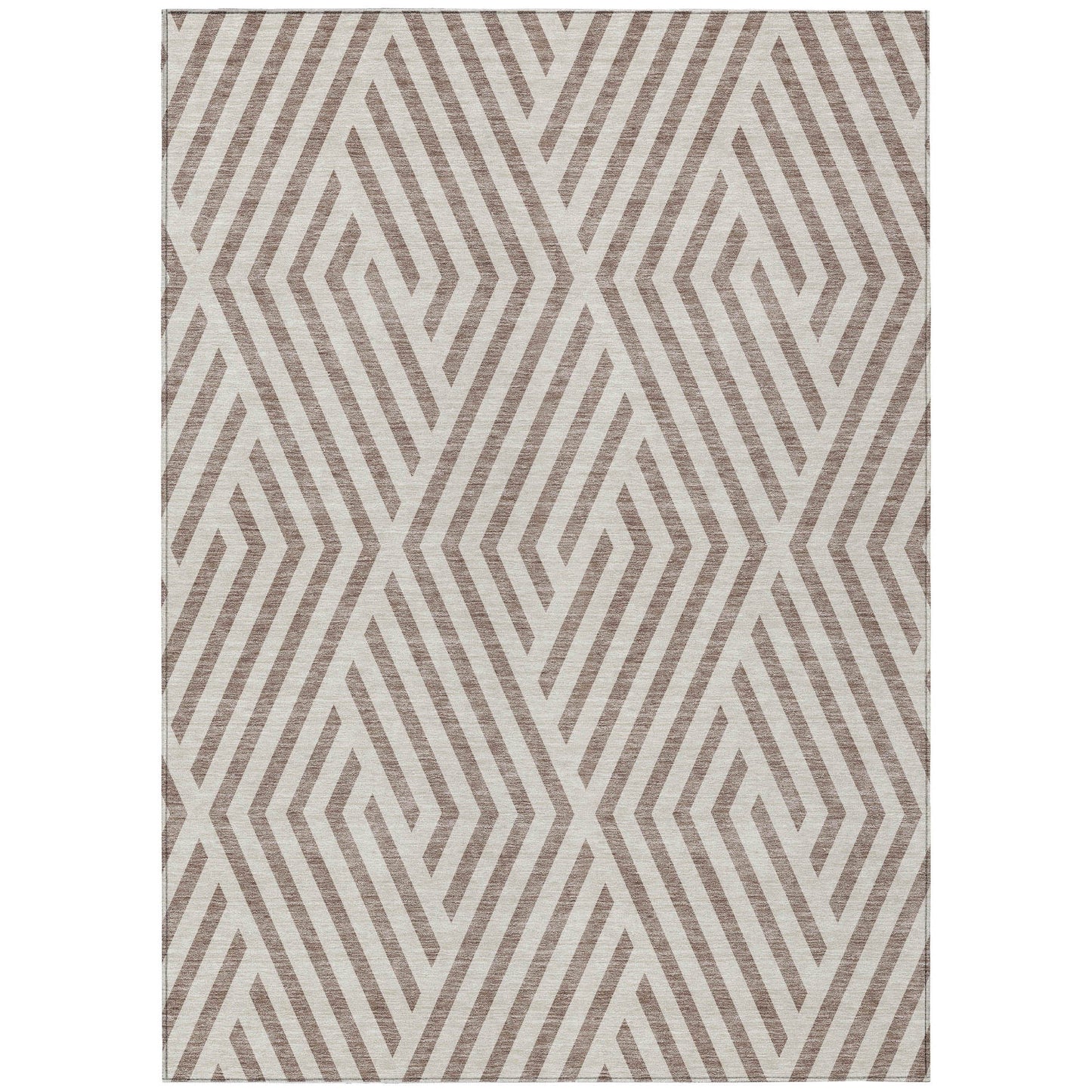 Addison Rugs Geometric Taupe Washable Indoor-Outdoor Rug