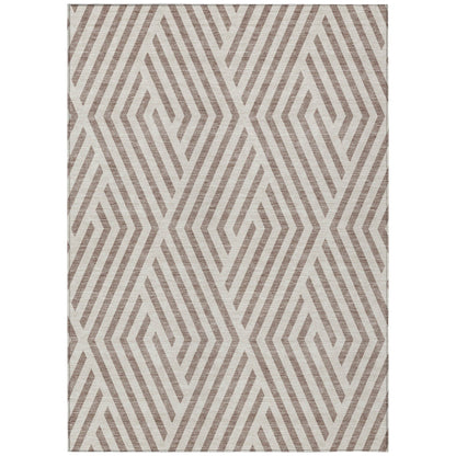 Addison Rugs Geometric Taupe Washable Indoor-Outdoor Rug