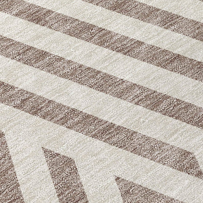 Addison Rugs Geometric Taupe Washable Indoor-Outdoor Rug