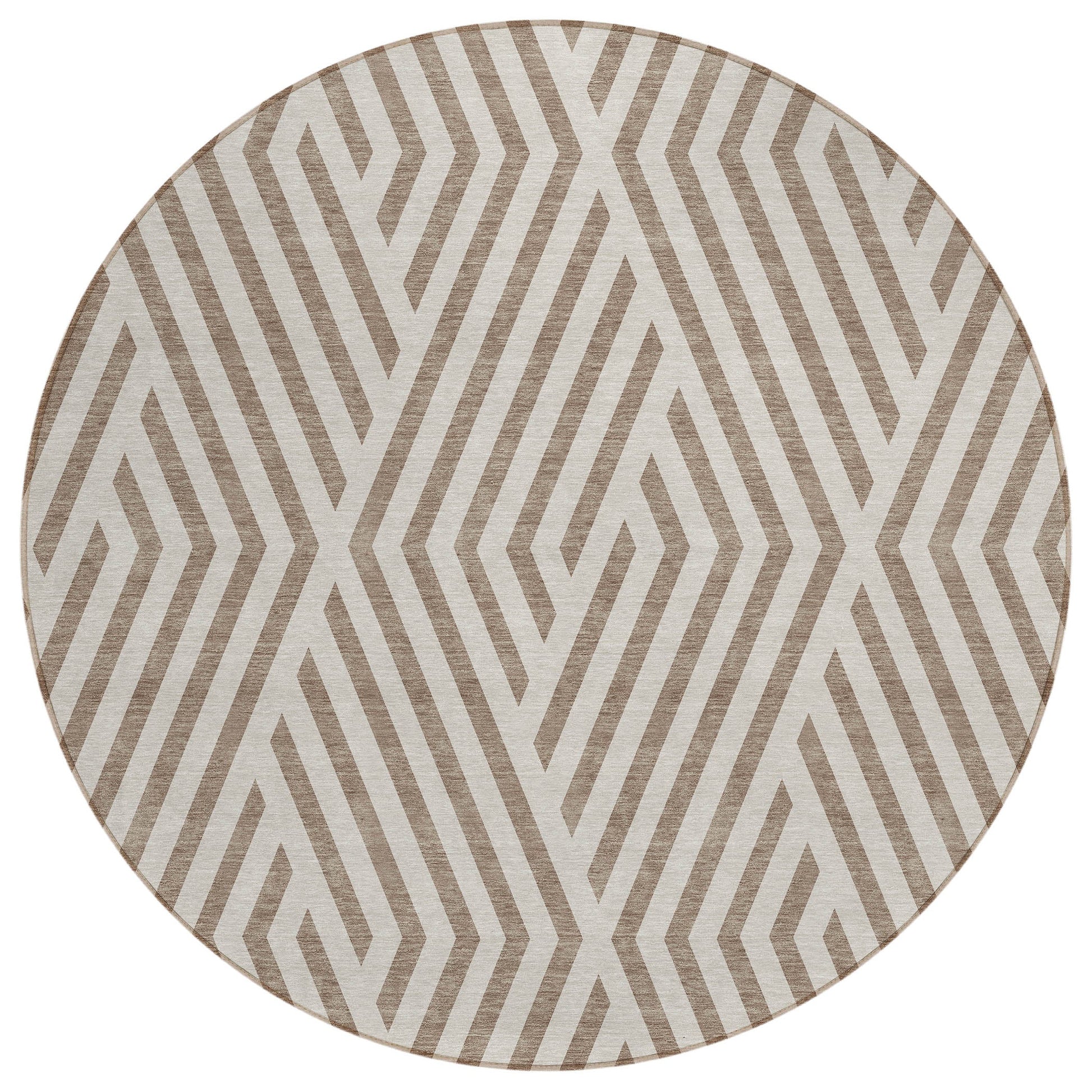 Addison Rugs Geometric Taupe Washable Indoor-Outdoor Rug
