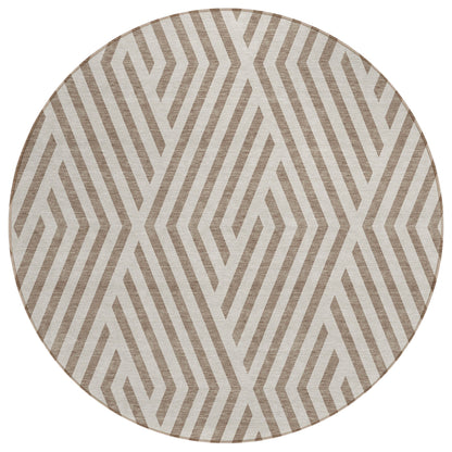 Addison Rugs Geometric Taupe Washable Indoor-Outdoor Rug