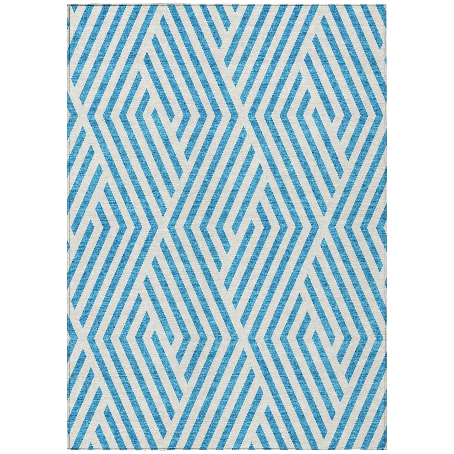 Addison Rugs Geometric Teal Washable Indoor-Outdoor Rug