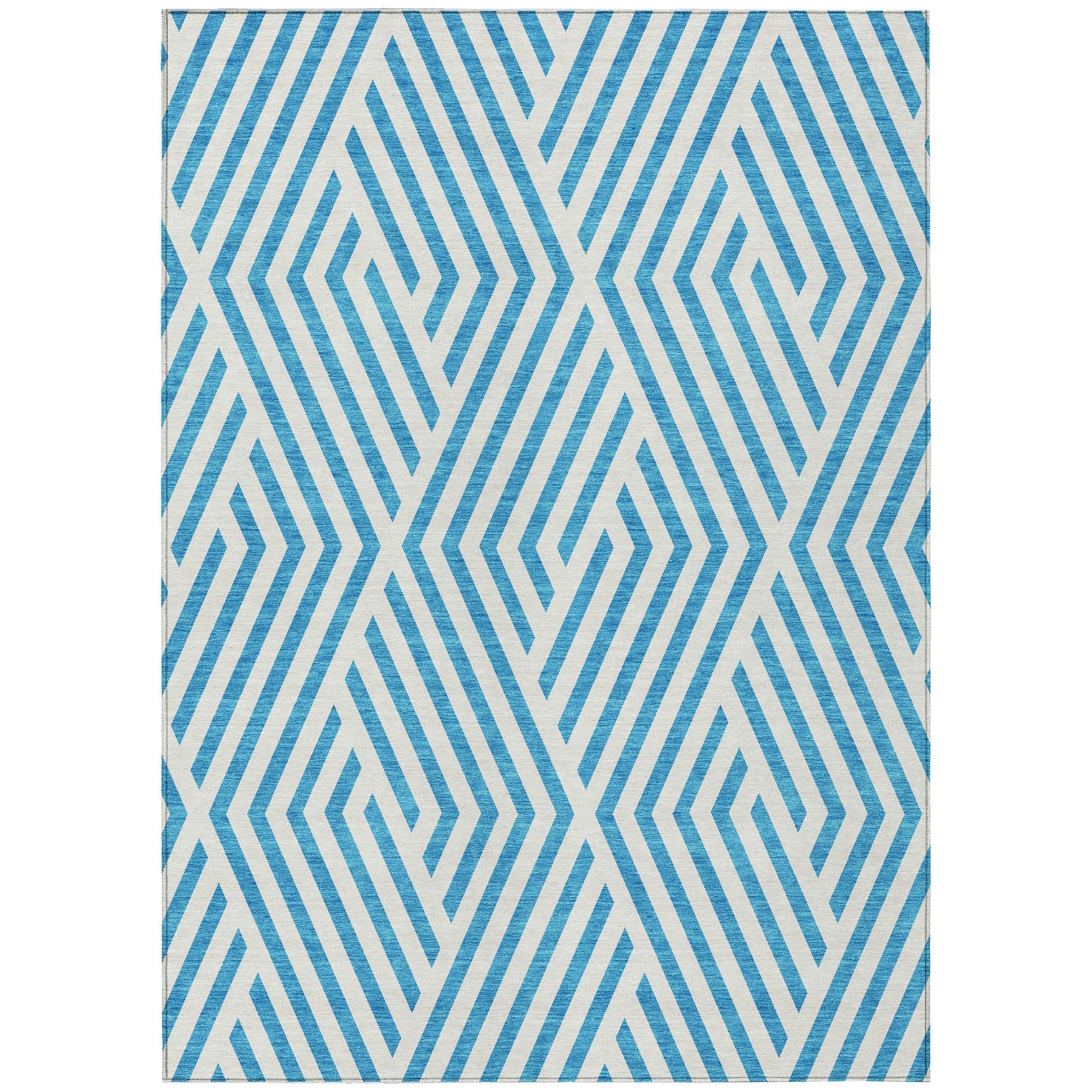 Addison Rugs Geometric Teal Washable Indoor-Outdoor Rug