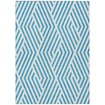 Addison Rugs Geometric Teal Washable Indoor-Outdoor Rug