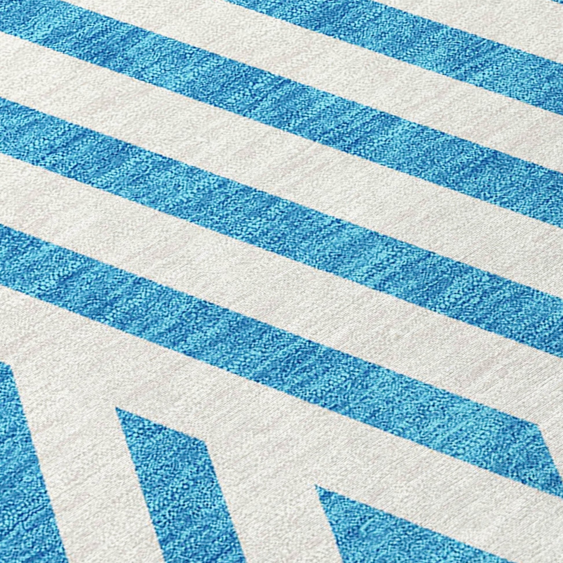 Addison Rugs Geometric Teal Washable Indoor-Outdoor Rug