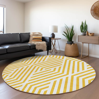 Addison Rugs Geometric Yellow Washable Indoor-Outdoor Rug