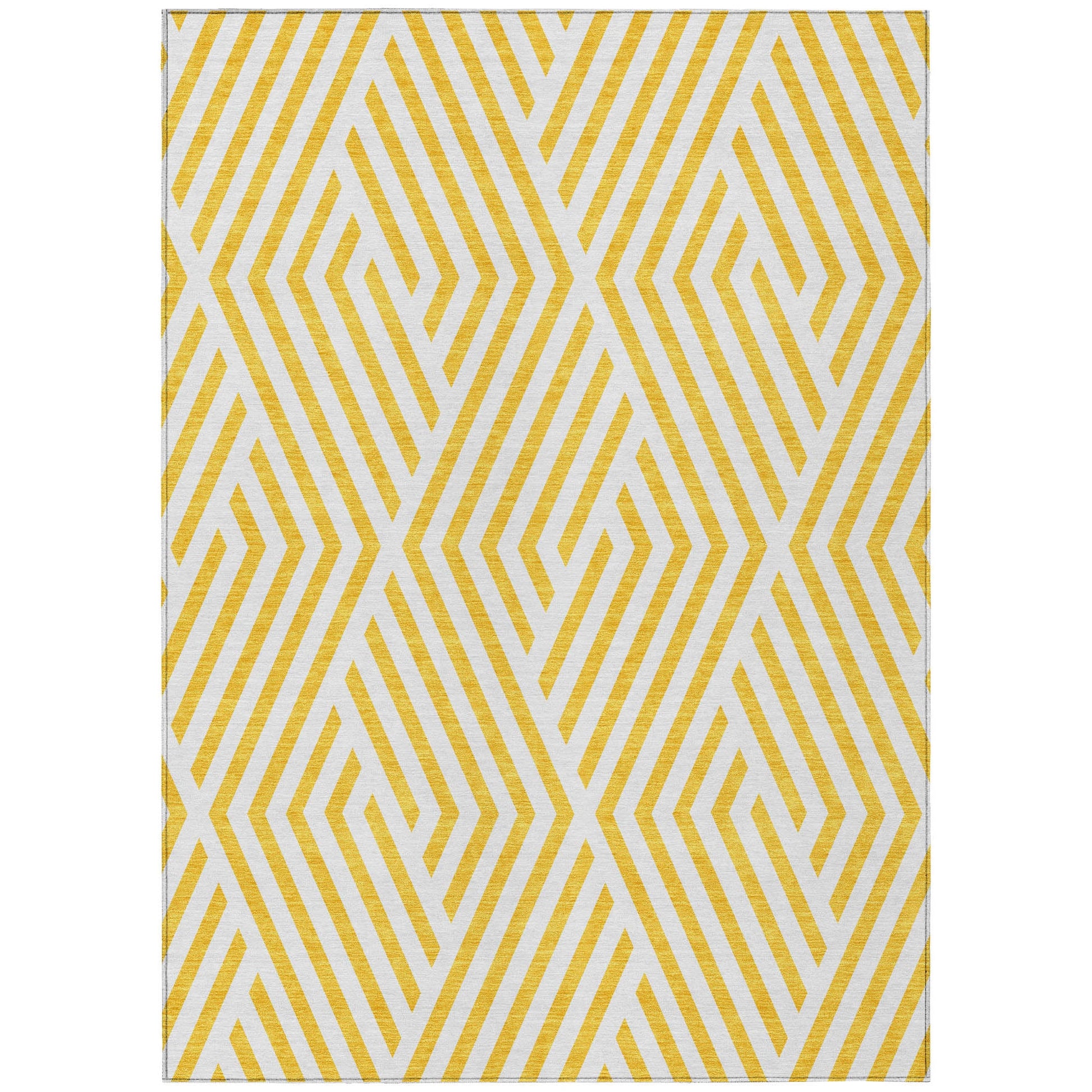 Addison Rugs Geometric Yellow Washable Indoor-Outdoor Rug