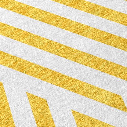 Addison Rugs Geometric Yellow Washable Indoor-Outdoor Rug